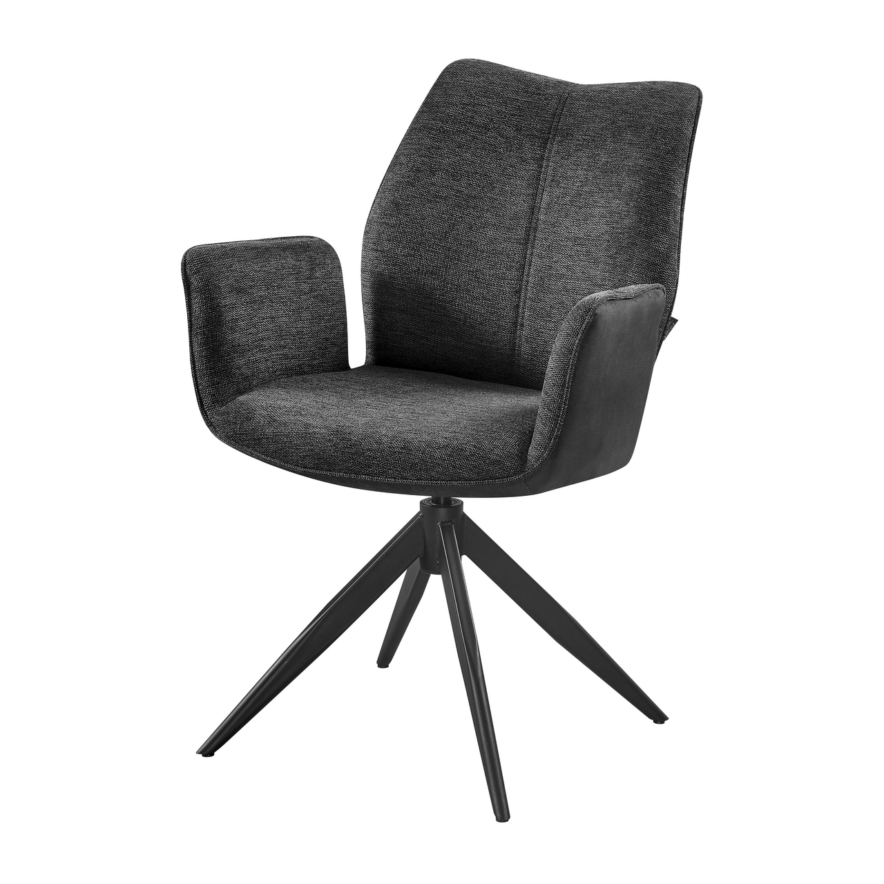 Stella 1AS, frame black matt, rotatable, angular, cover dark grey