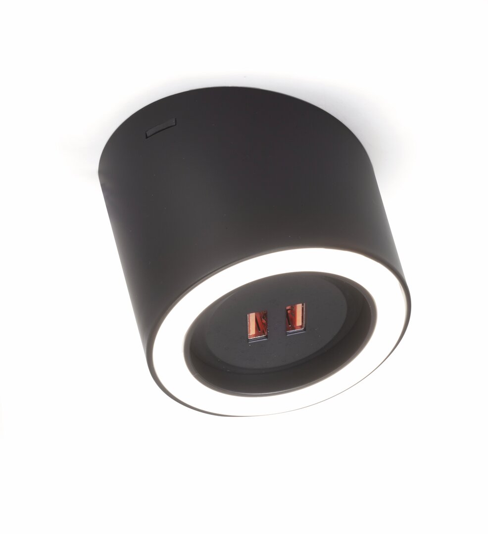  Unika 4 Farbwechsel LED, Einzelleuchte mit 2-fach USB A, schwarz matt