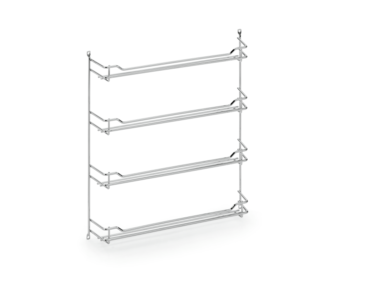 Kruidenbord chroom 1, voor 4 x 3 dozen, H 425, B 202, D 66 mm Kruidenbord chroom 1, voor 4 x 3 dozen, H 425, B 202, D 66 mm