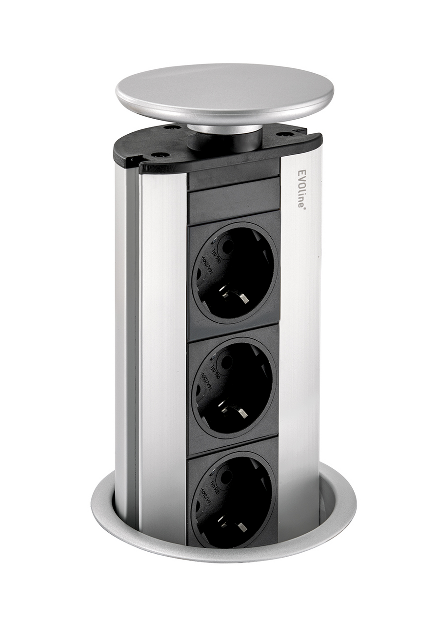 Evoline® Port 1, prise-contact de protection, couvercle couleur argentée