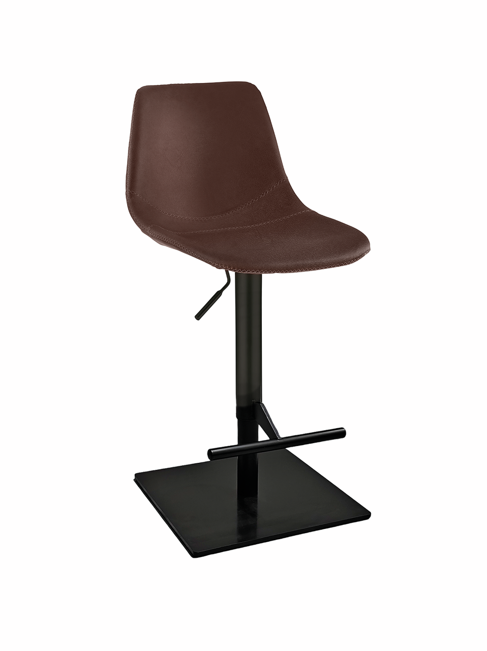 Level KT, Gestell schwarz matt, eckig, Bezug braun