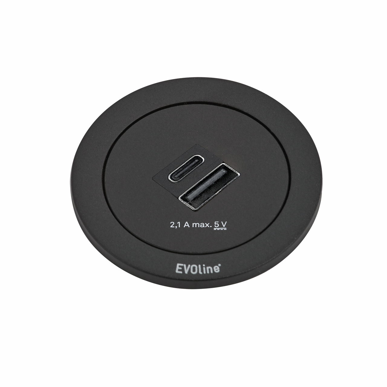 Evoline® One Doppel USB A/C, Ring schwarz