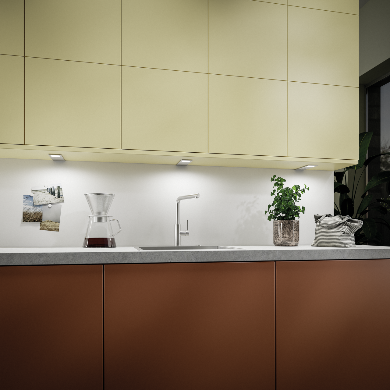 AstraLED SE aluminium coloured, set-3, 3900 K neutral white