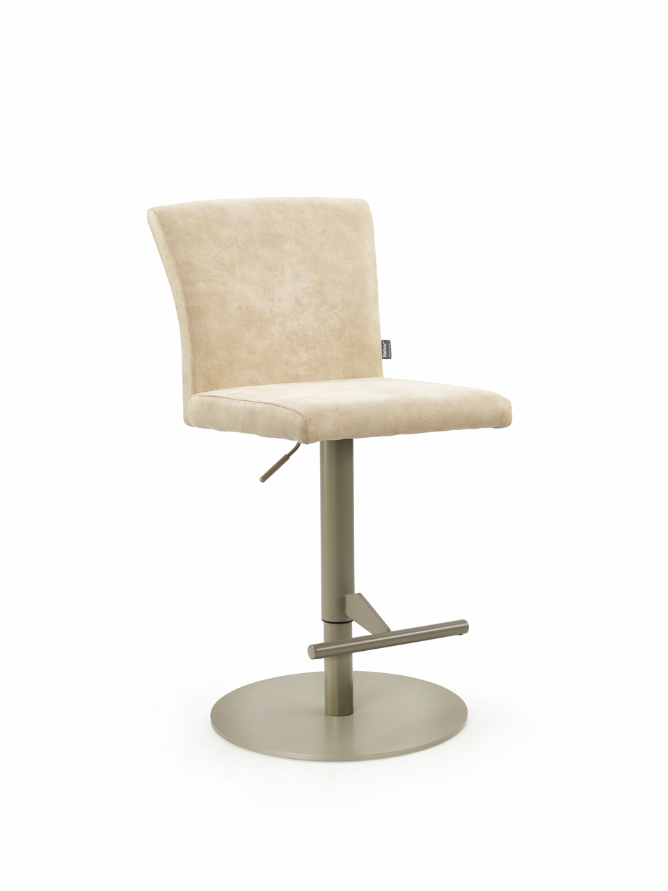 Buono KM, frame pearl grey metallic, round, cover light khaki