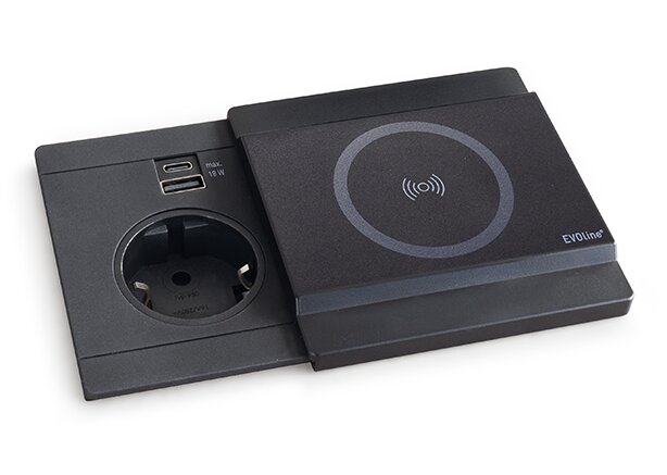  Evoline® Circle80 mit Schiebedeckel DisQ, schwarz matt