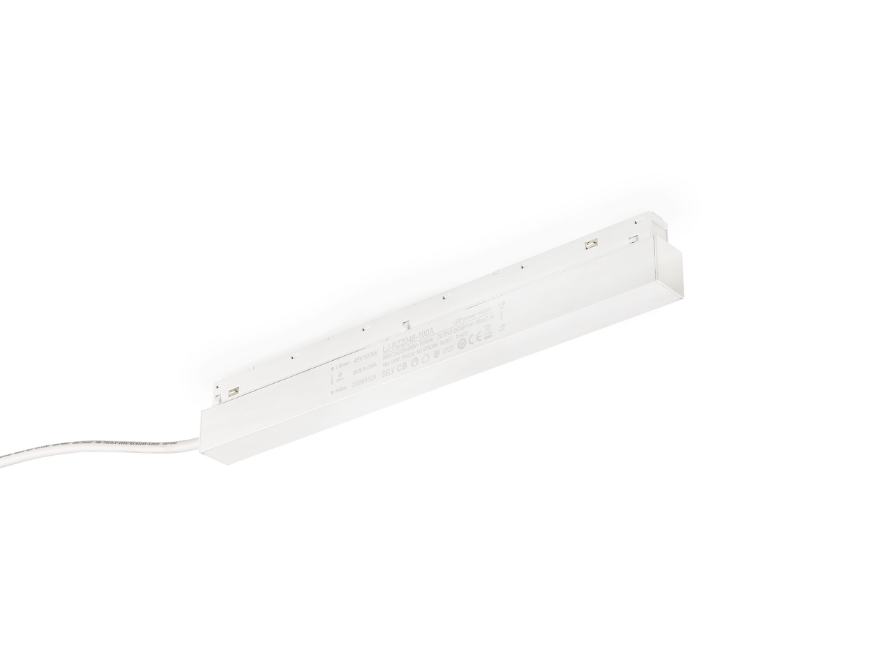 Alimentation électrique Easytrack, P 249,6 mm, 100 W, blanc