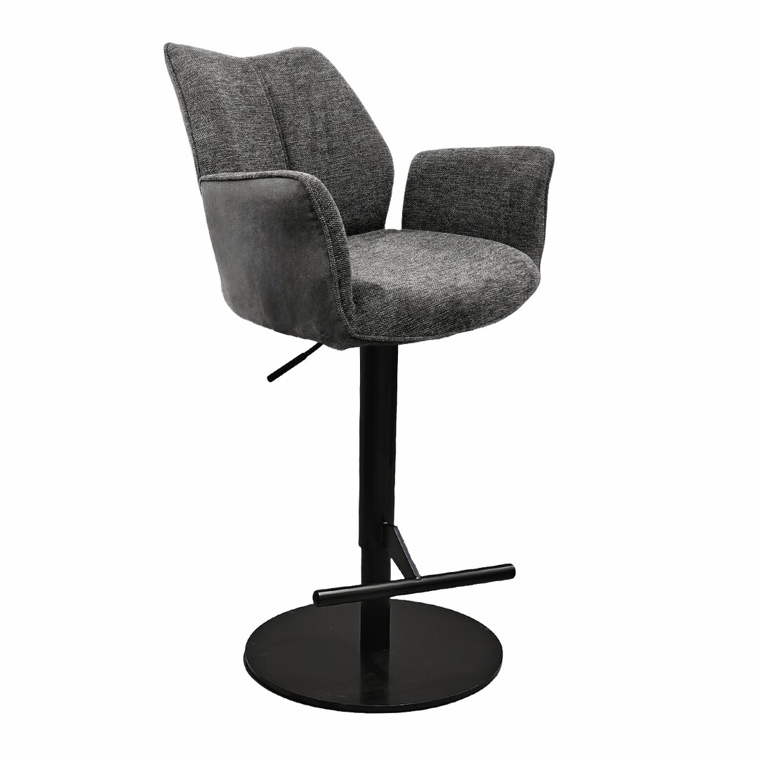 Stella AS, châssis noir mat, rond, housse gris foncée