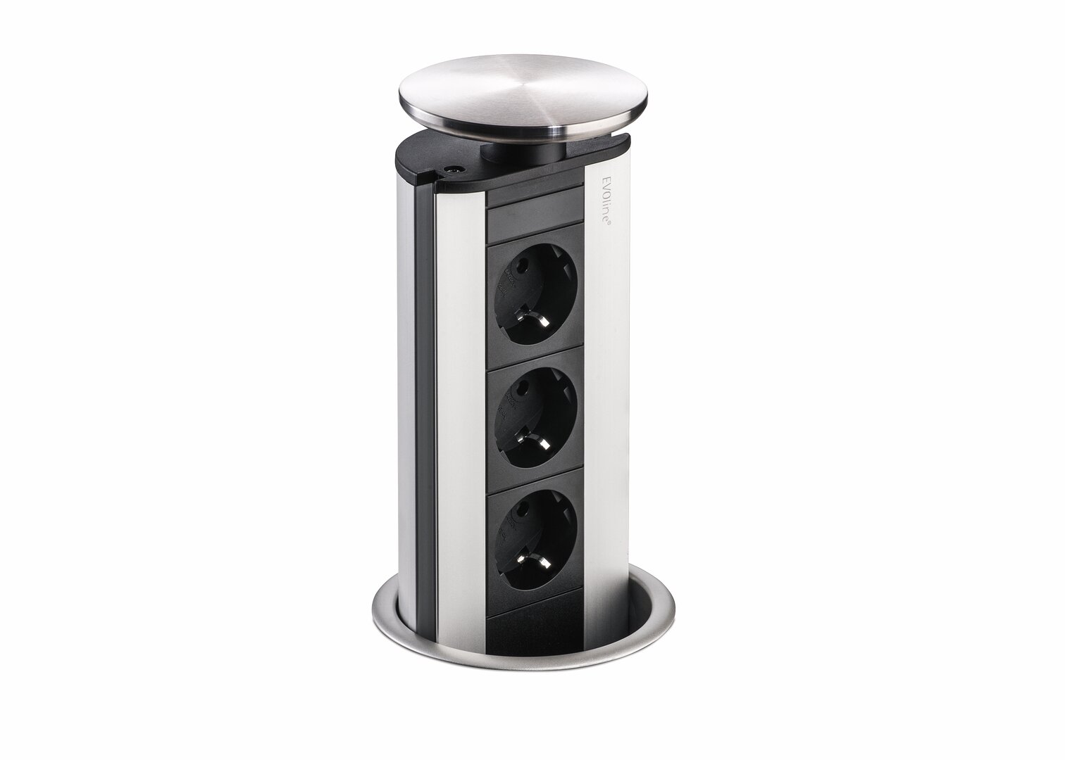 Evoline® Port 2, met veiligheidsstopcontacten, deksel roestvrij staal