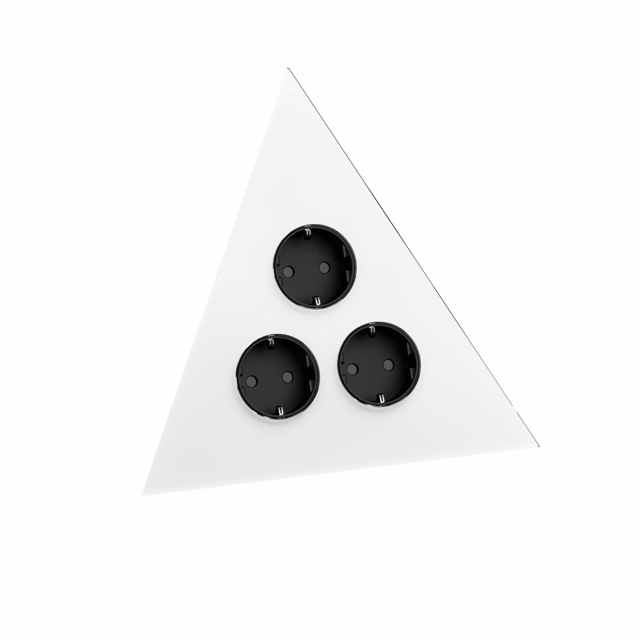 Mira driehoek glas, aluminium zwart/glas wit