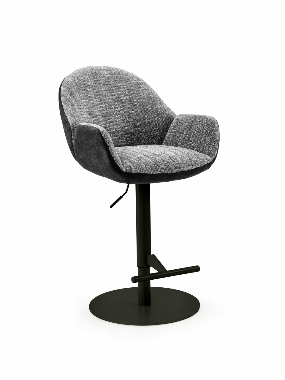 Sitro AC, châssis noir mat, rond, housse anthracite
