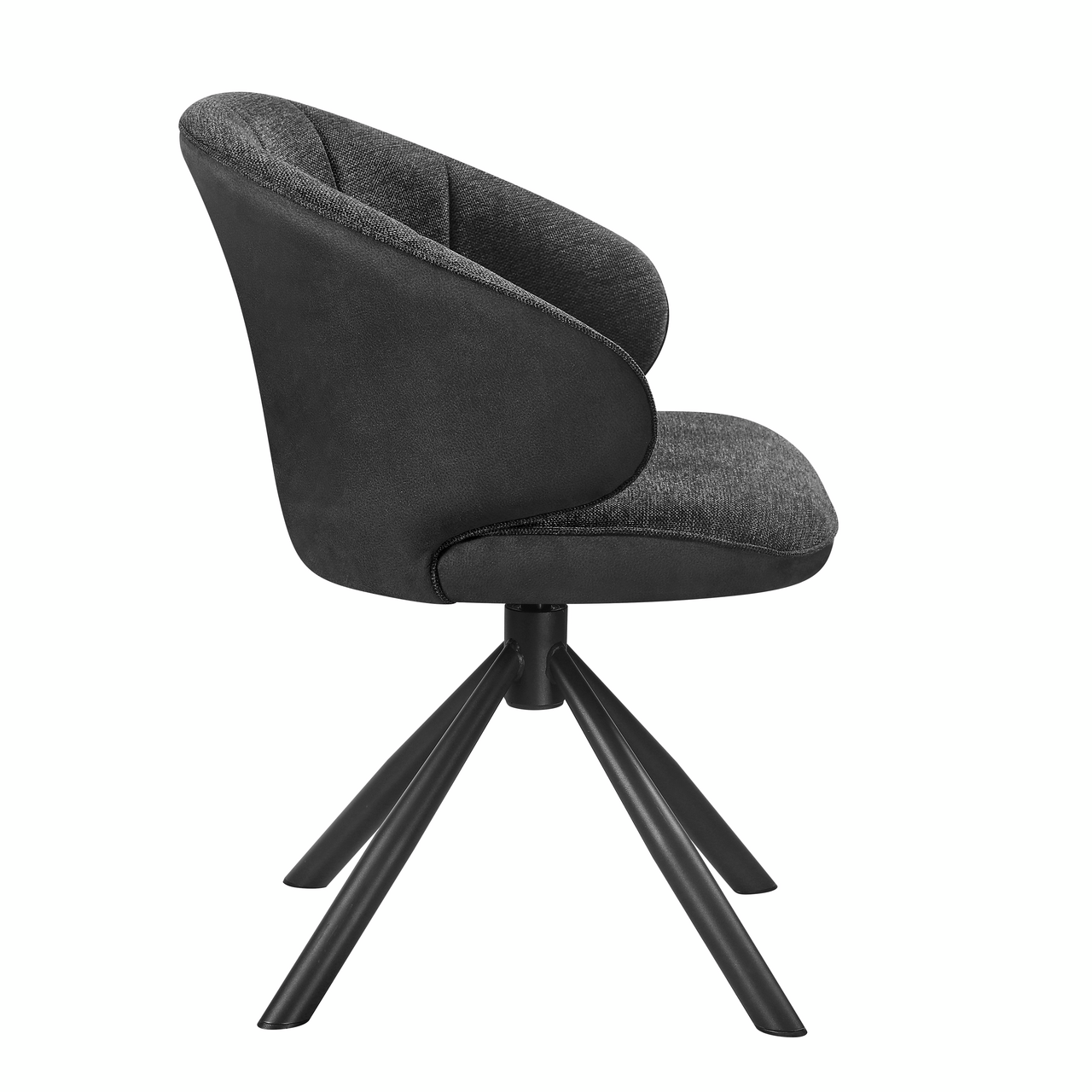 Brezo 1S, Gestell schwarz matt, drehbar, rund, Bezug dunkelgrau