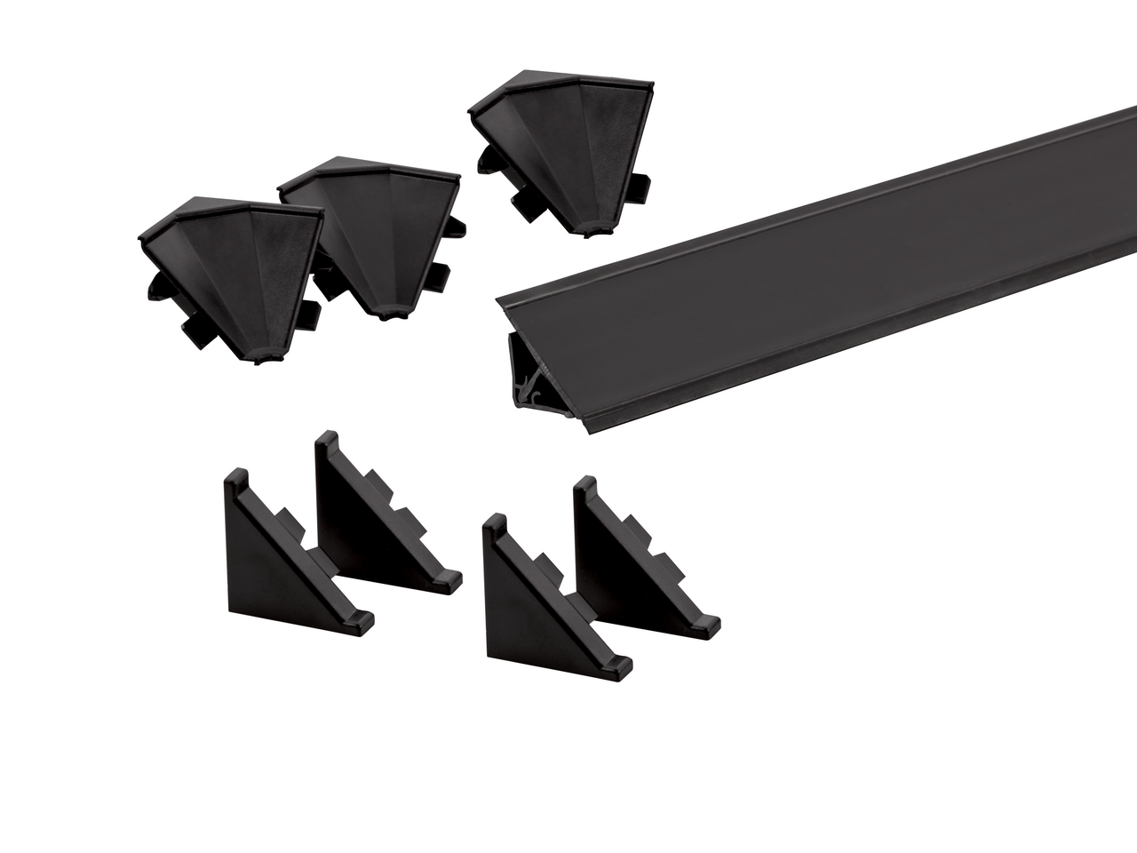 Wall connection profile set 1 Vario Line, black