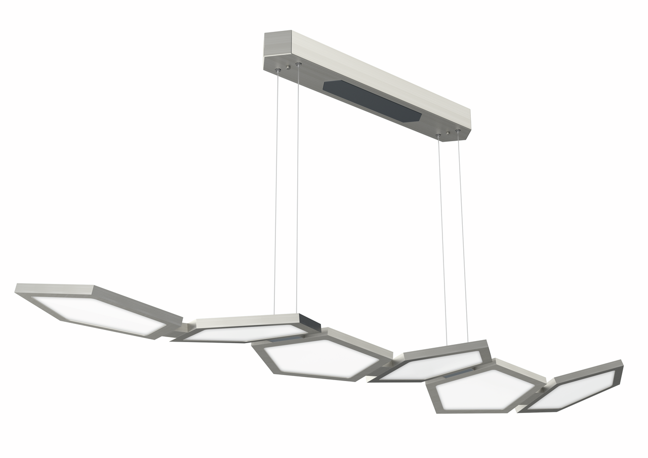 Cingue LED, L 1362 mm, 60 W, couleur acier inox