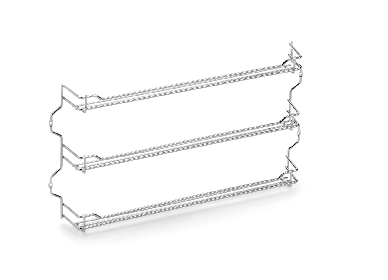 Kruidenbord chroom 4, voor 3x8 dozen  Kruidenbord chroom 4, voor 3x8 dozen