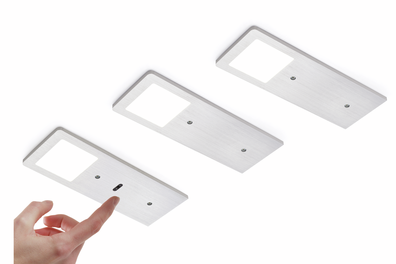 AstraLED SE alufarbig, Set-3, 3000 K warmweiß