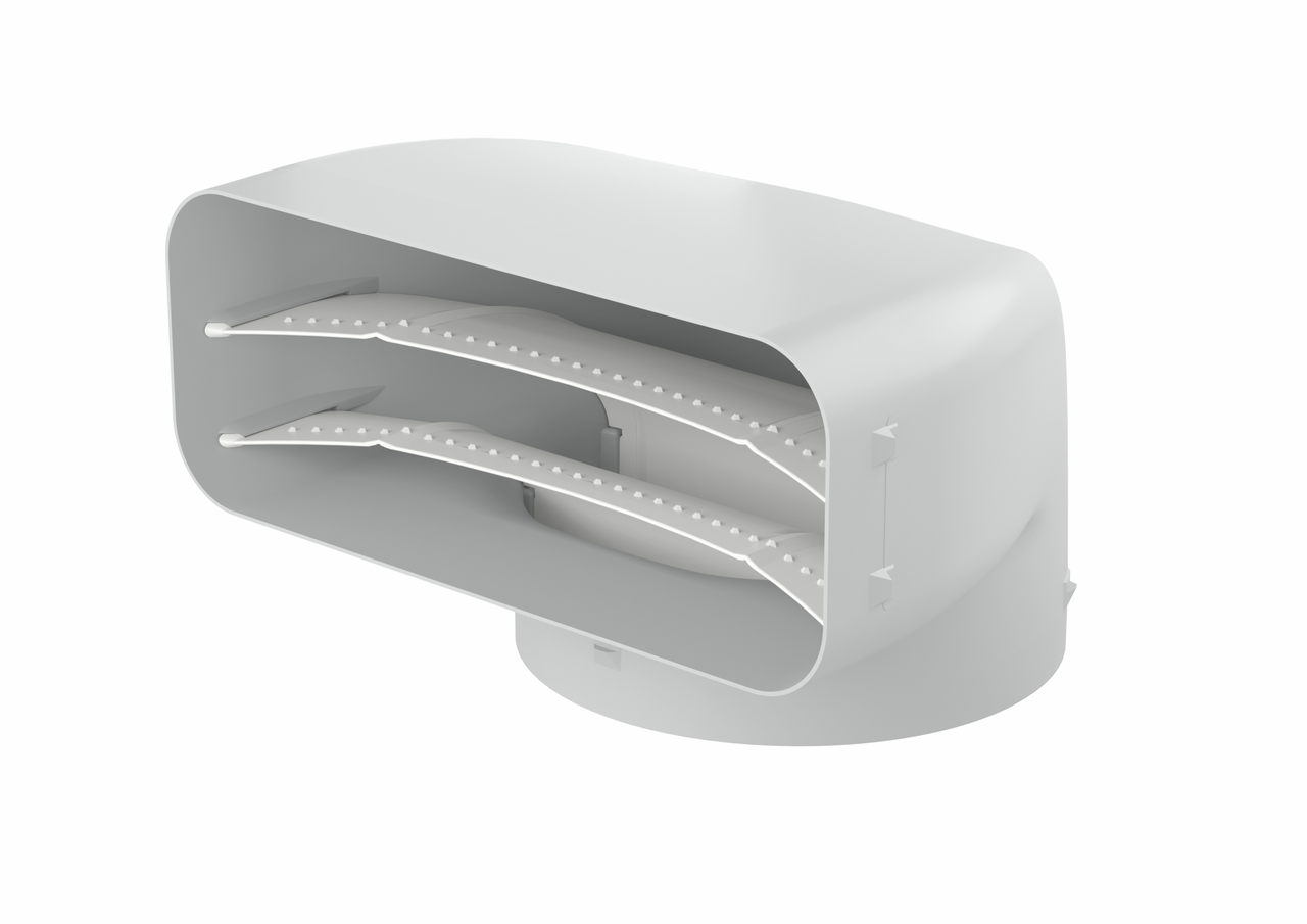 PRIME flow P-UR 150 omkeerstuk 90°, lichtgrijs