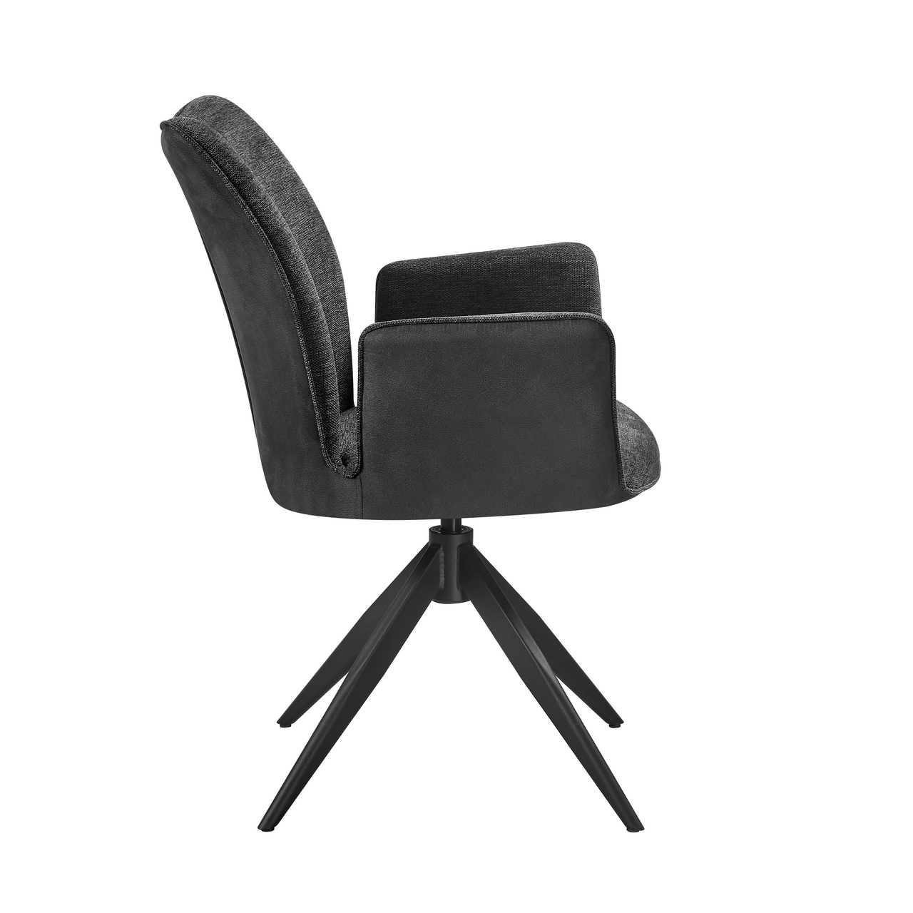 Stella 1AS, frame black matt, rotatable, angular, cover dark grey