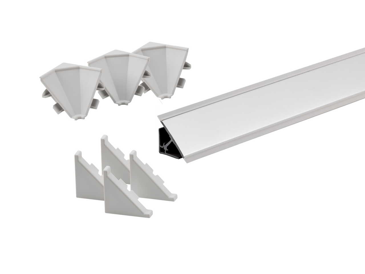 Wall connection profile set 1 Vario Line, stainless steel coloured