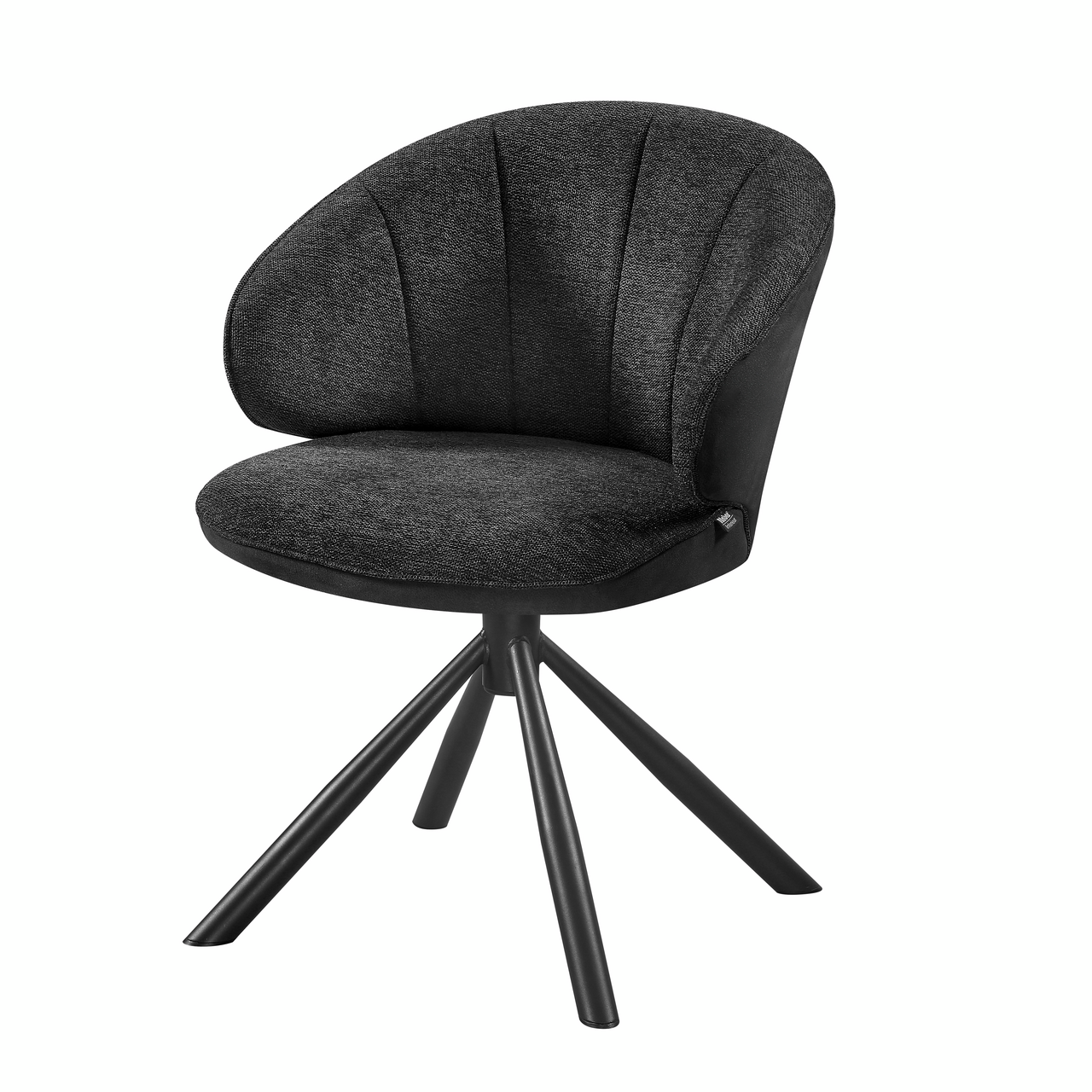 Brezo 1S, Gestell schwarz matt, drehbar, rund, Bezug dunkelgrau
