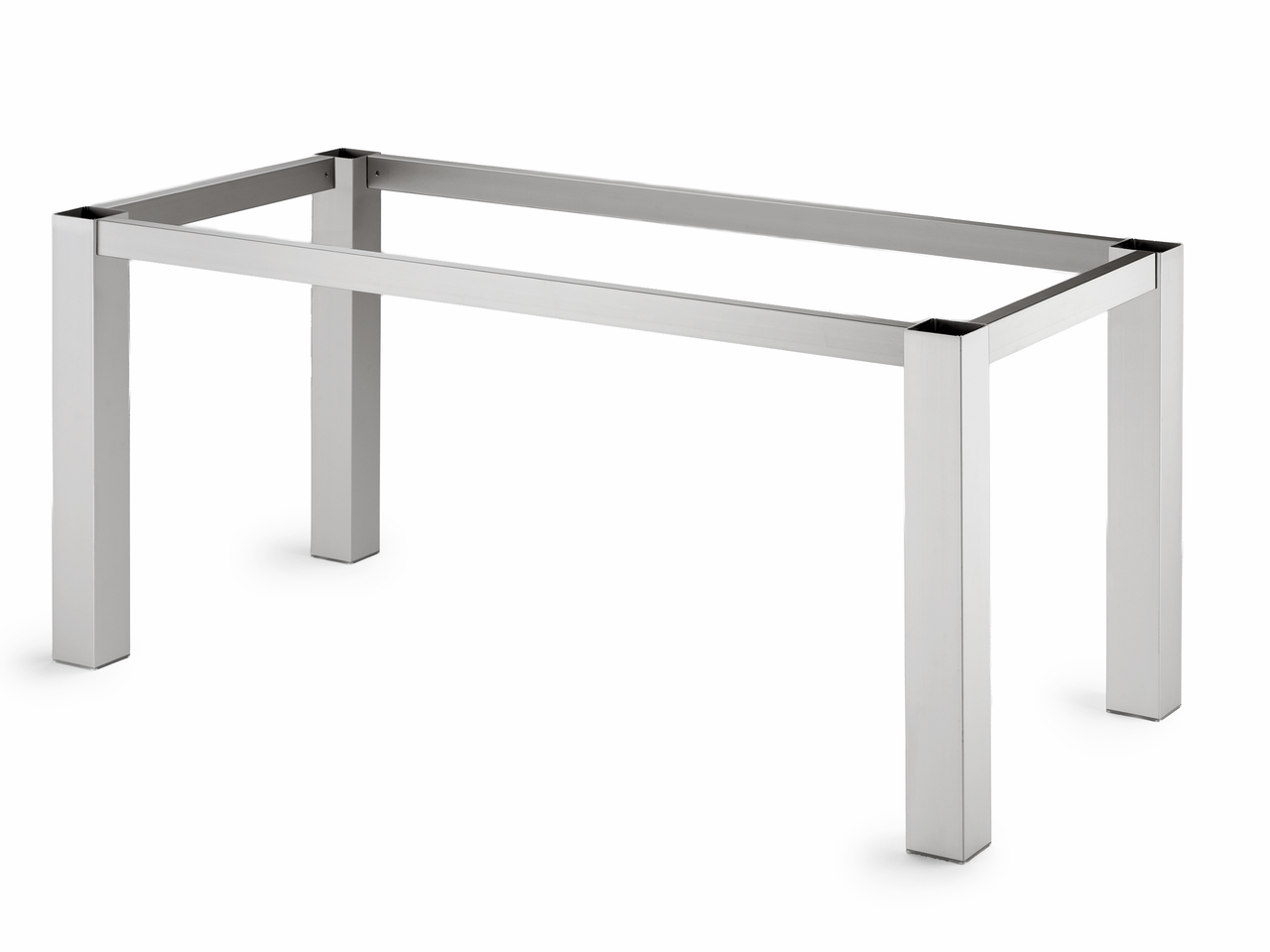 WESCO® Tischgestell TG80, edelstahlfarbig gebürstet, B 710 mm, T 710 mm