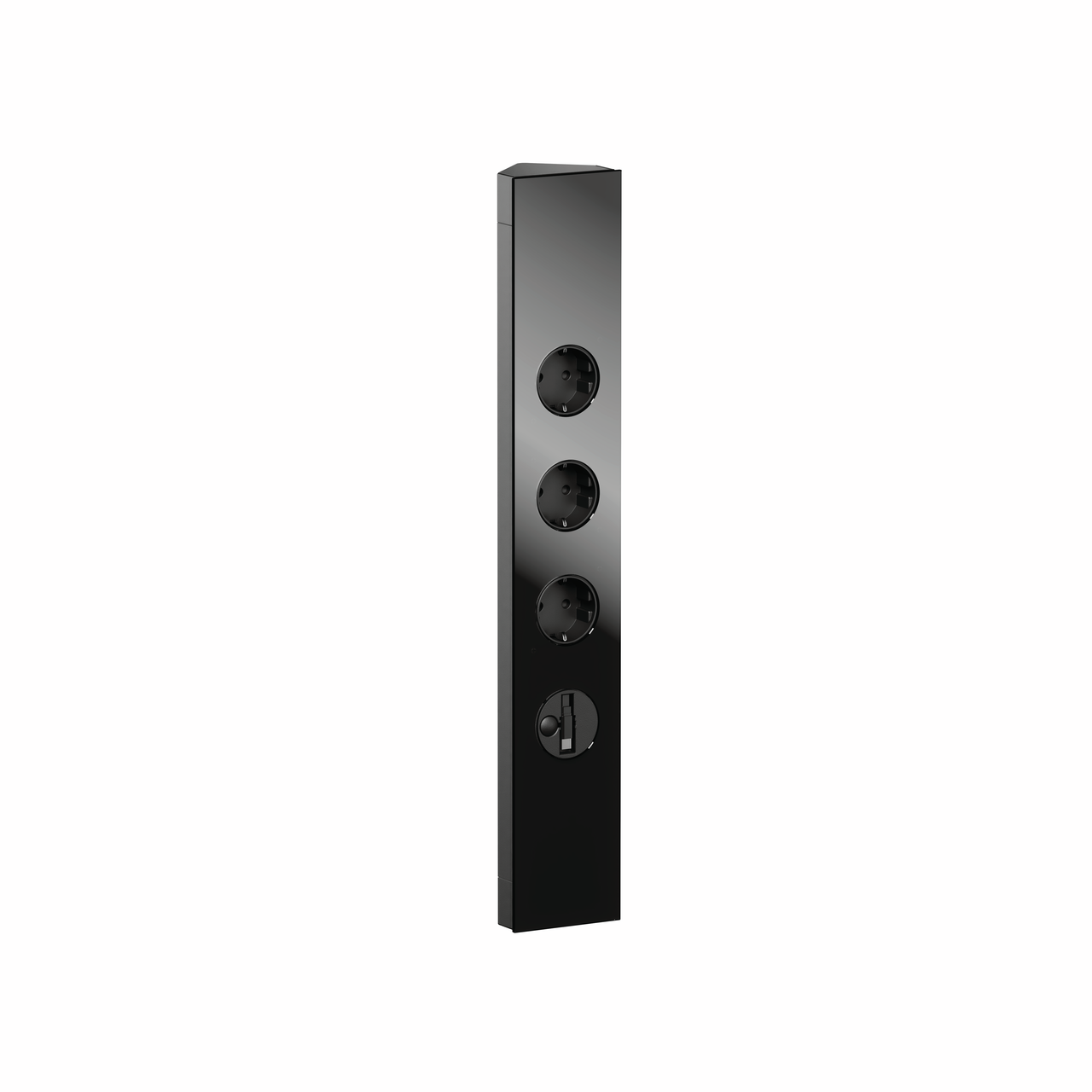 Mira corner USB C Snap, aluminium noir/verre noir