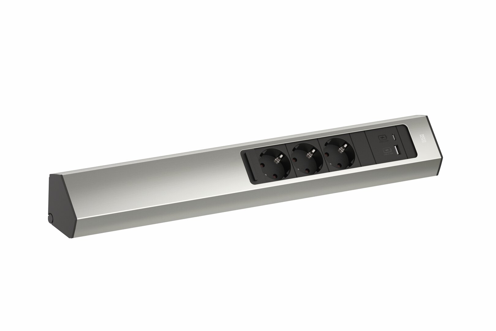 Casia 2L Steckdosenleiste USB A+C, edelstahlfarbig