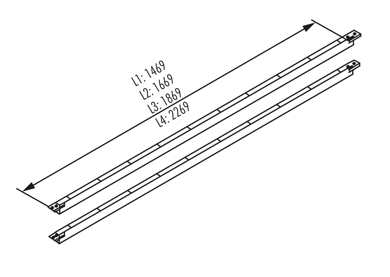 Quertraverse, L 1670 mm