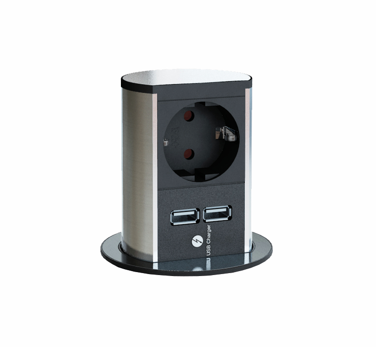  Elevator USB A, couleur acier inox