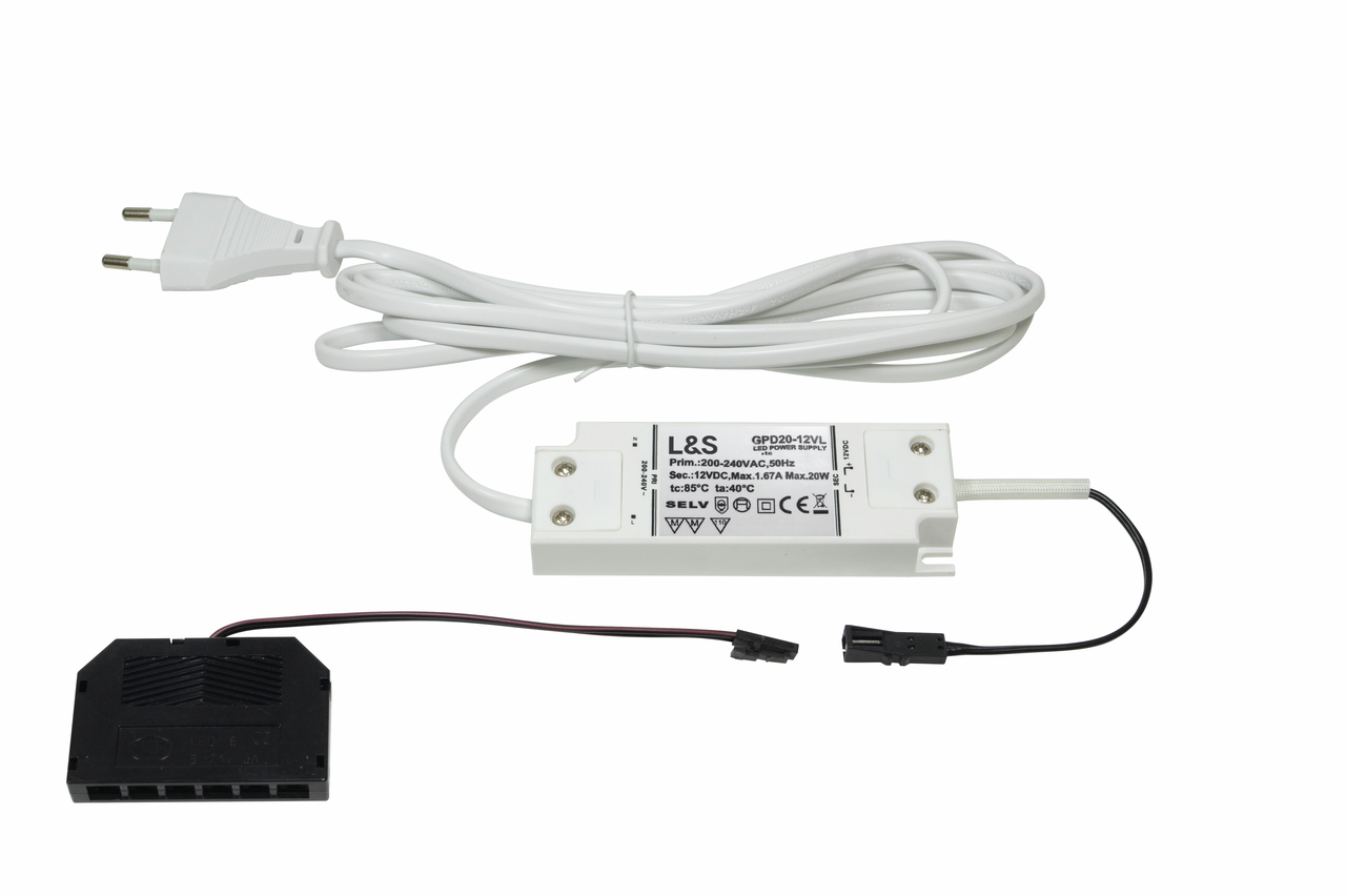 Convertisseur 20 LED, gris  Convertisseur 20 LED, gris