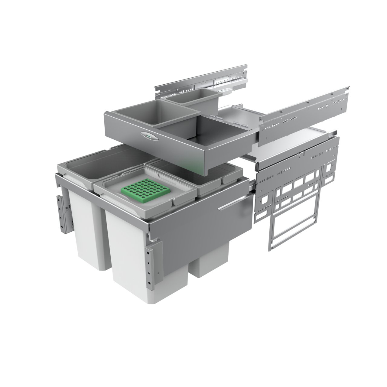 Cox® Base 360 S/500-3 with Base-Board, with bio lid, light grey, H 460 mm