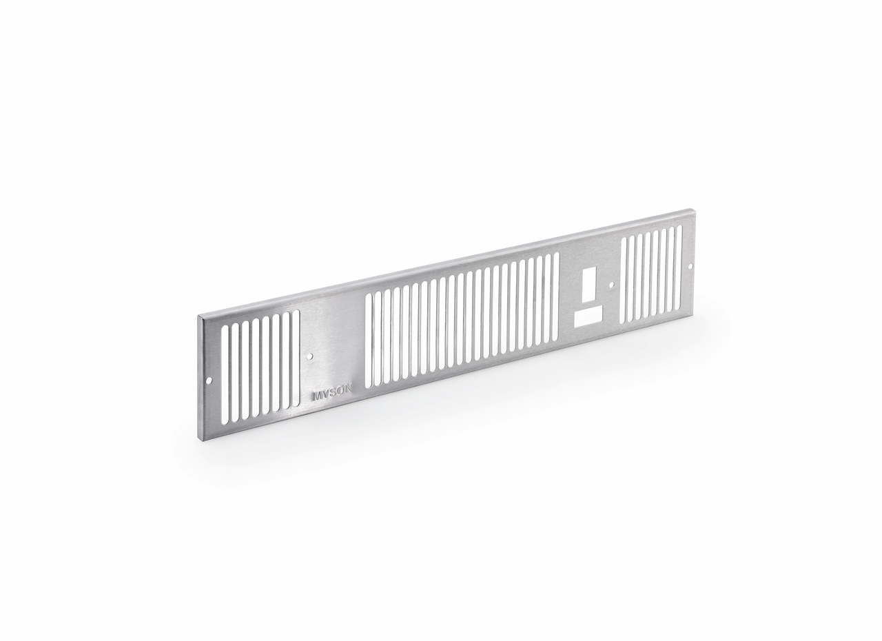 Kickspace-cover, KS 500, stainless-steel coloured, W 496 mm