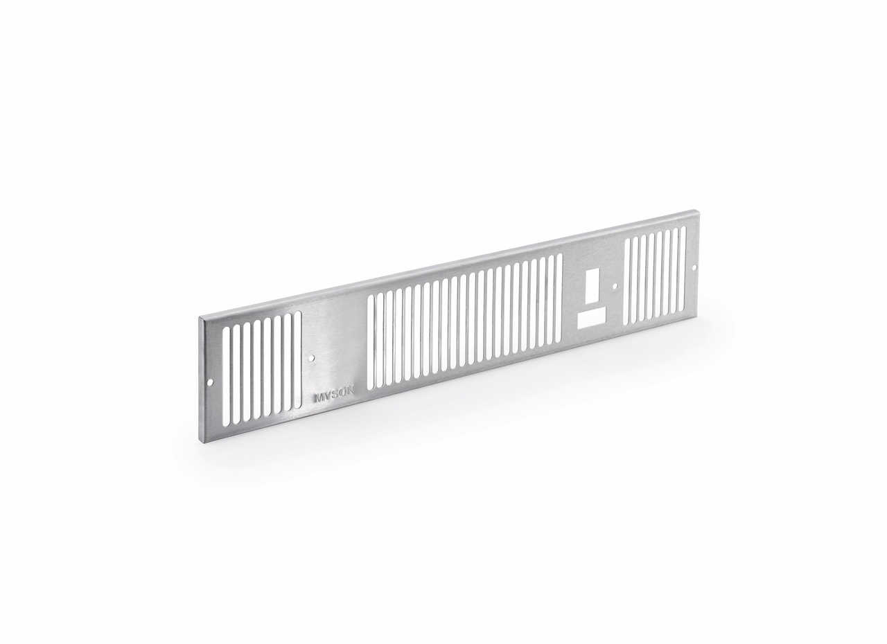 Kickspace-cover, KS 500, W 496 mm, stainless steel coloured