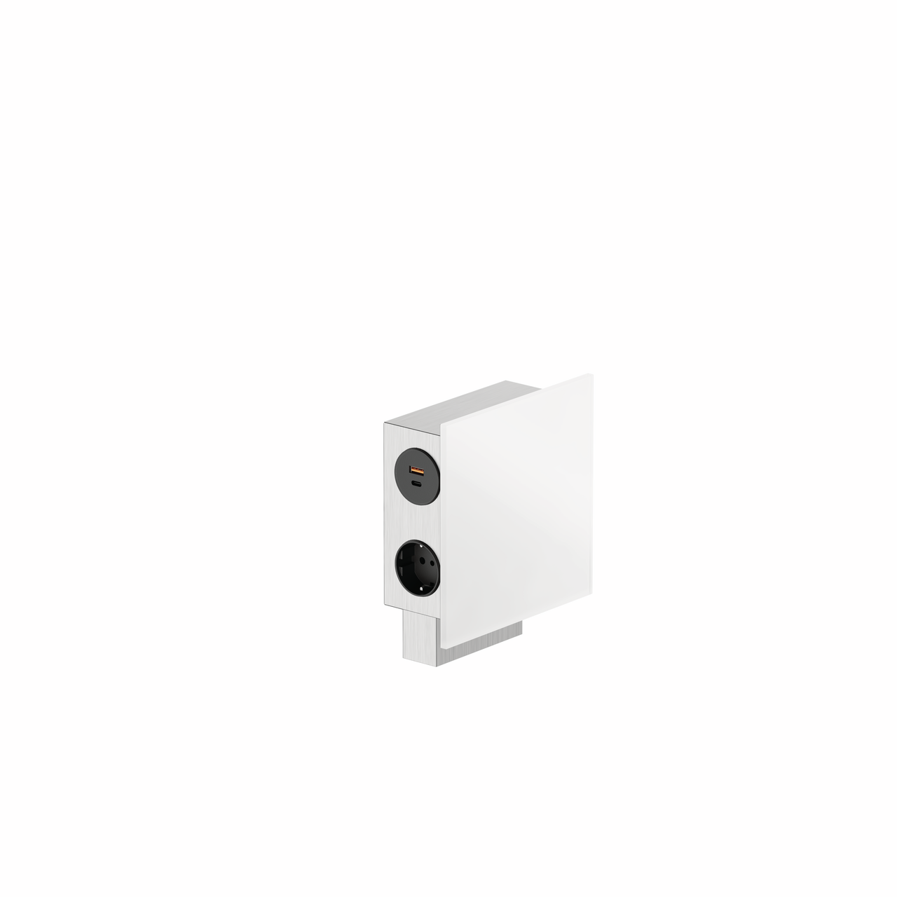 Mira Quad Glas USB A/C, Edelstahl/Glas weiß
