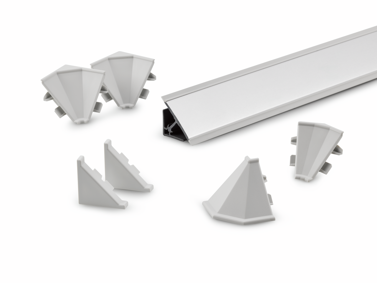 Wall connection profile set 1 Vario Line, stainless steel coloured