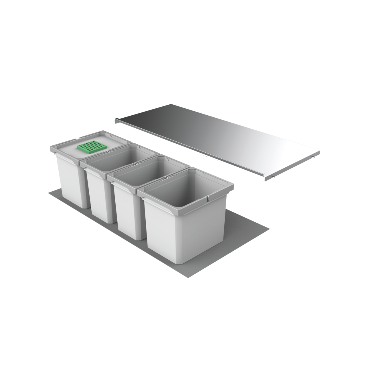 Cox® Box 275 K/1000-4, met biologisch deksel, lichtgrijs