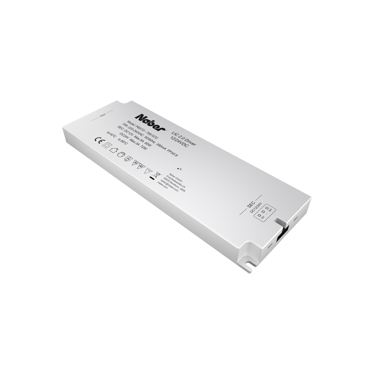 LIC 2.0 Driver LED convertisseur, 60/72 W, 12/24 V