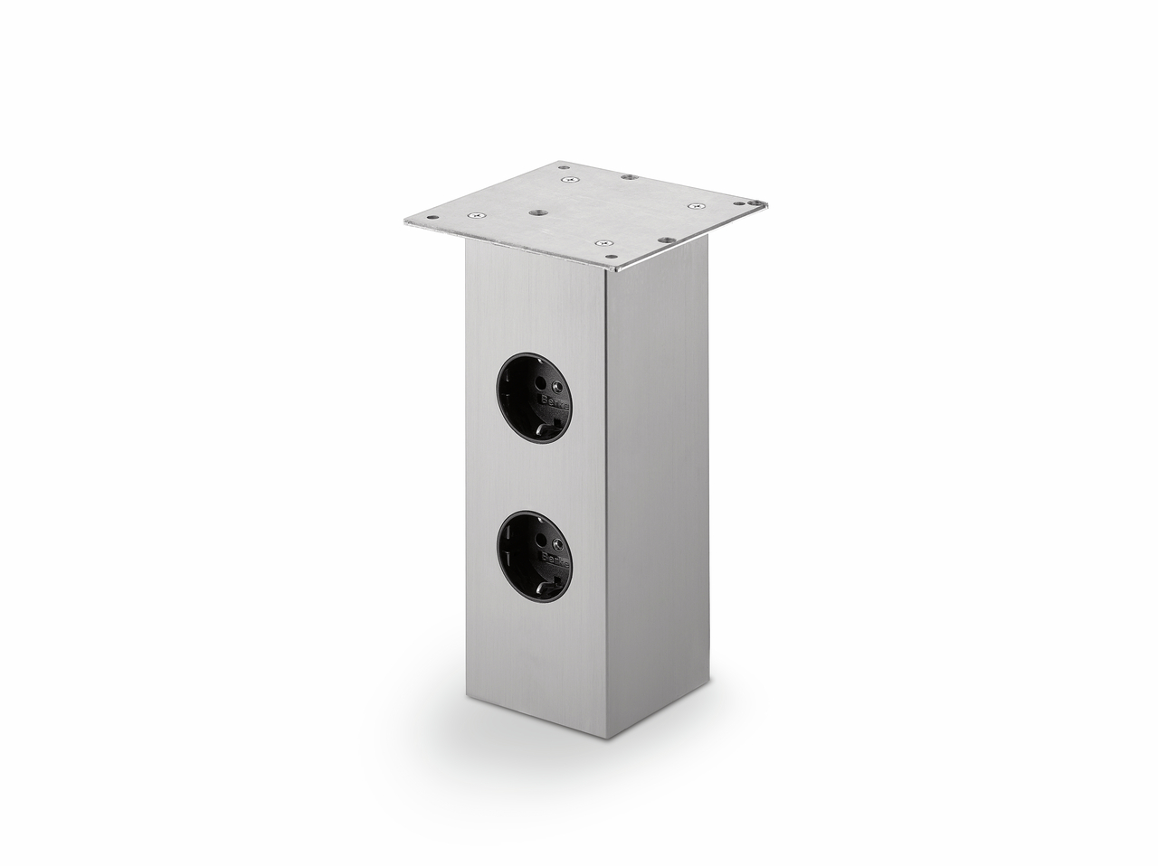Rhodos 2, stainless steel coloured, H 230 mm, 2 sockets