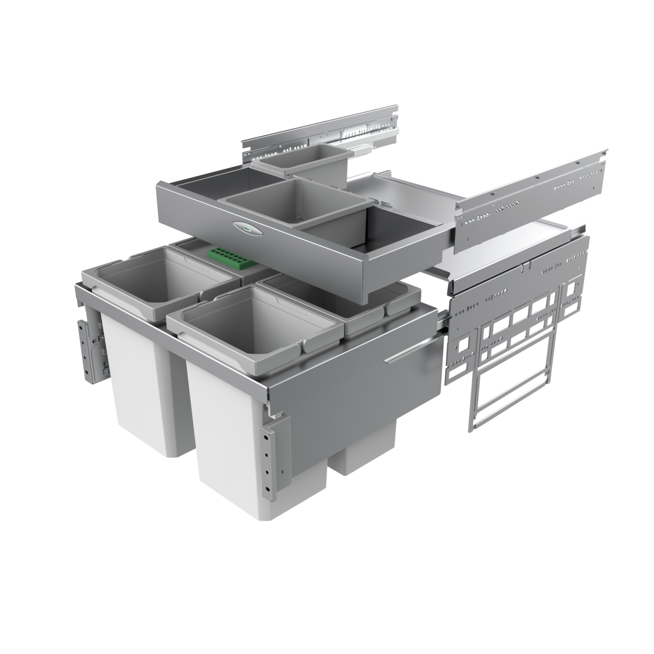 Cox® Base 360 S/600-4 with Base-Board, with bio lid, light grey, H 460 mm