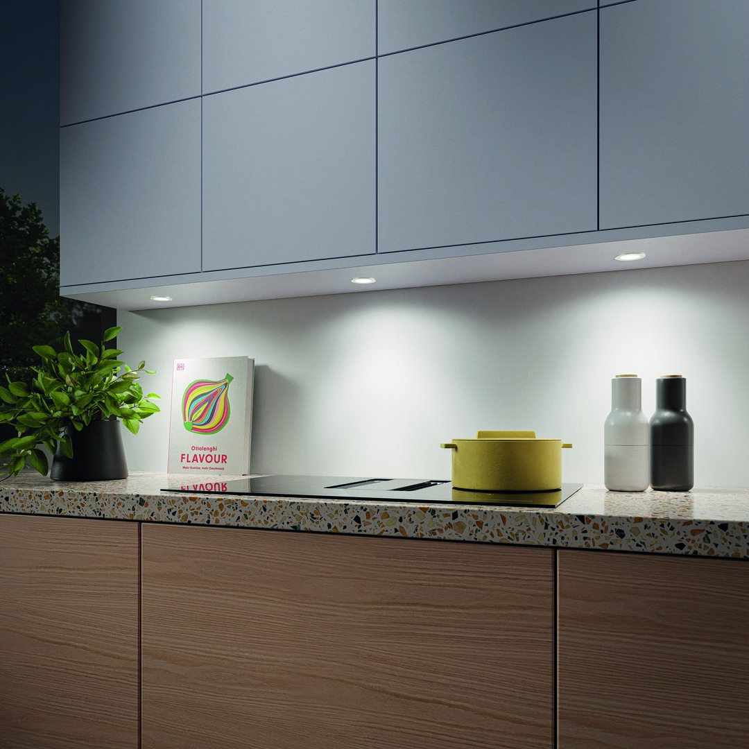 Anelli LED edelstahlfarbig, Einzelleuchte ohne Schalter, 3000 K warmweiß