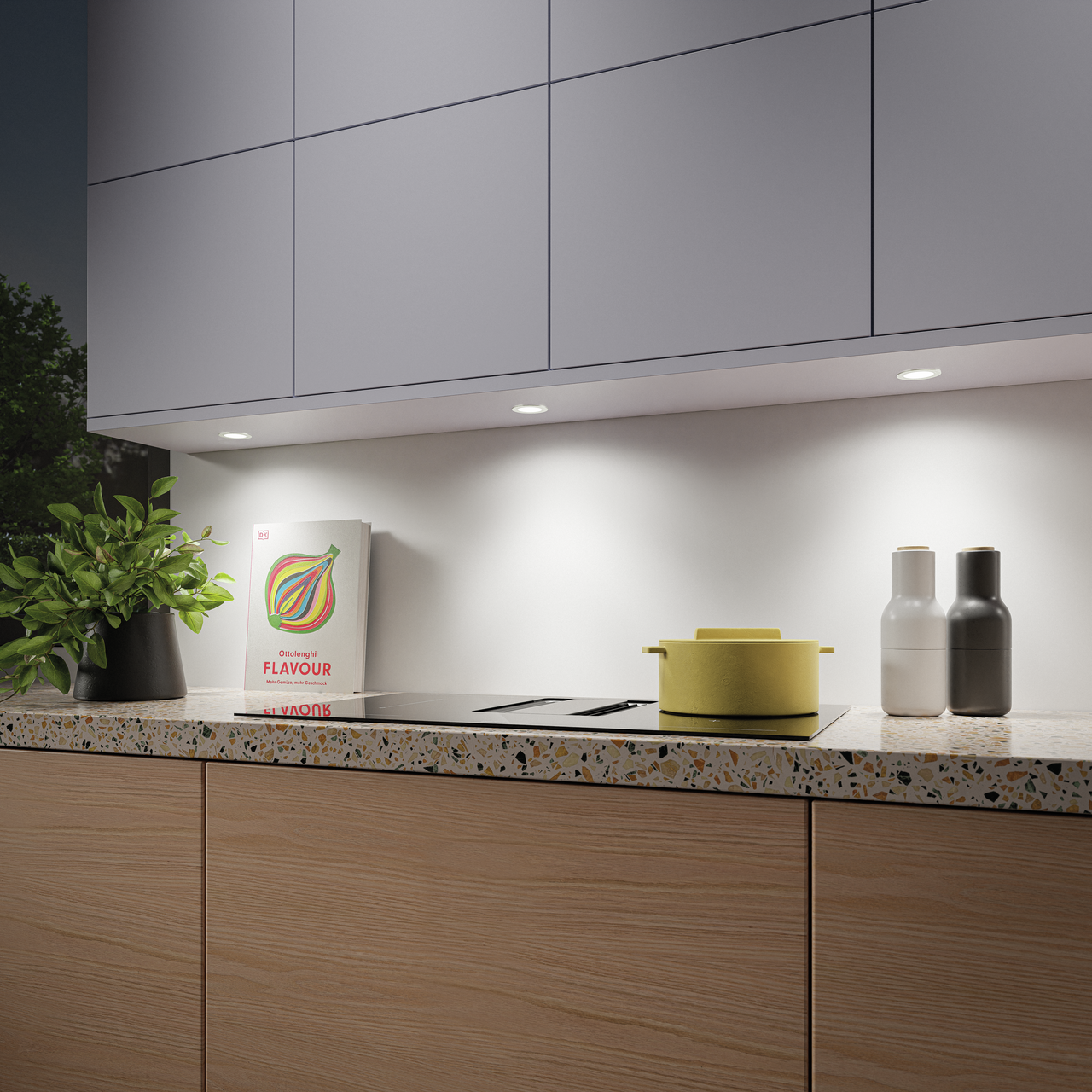 Anelli LED couleur acier inox, luminaire individuel sans interr., 3000 K blanc chaud Anelli LED couleur acier inox, luminaire individuel sans interr., 3000 K blanc chaud