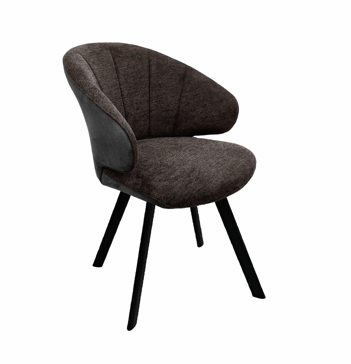 Brezo 1AS, onderstel zwart mat, stijf, ovaal, bekleding bruin