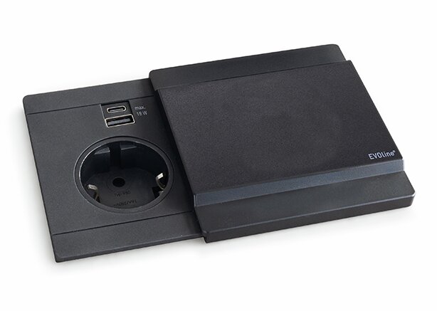  Evoline® Circle80 mit Schiebedeckel, schwarz matt