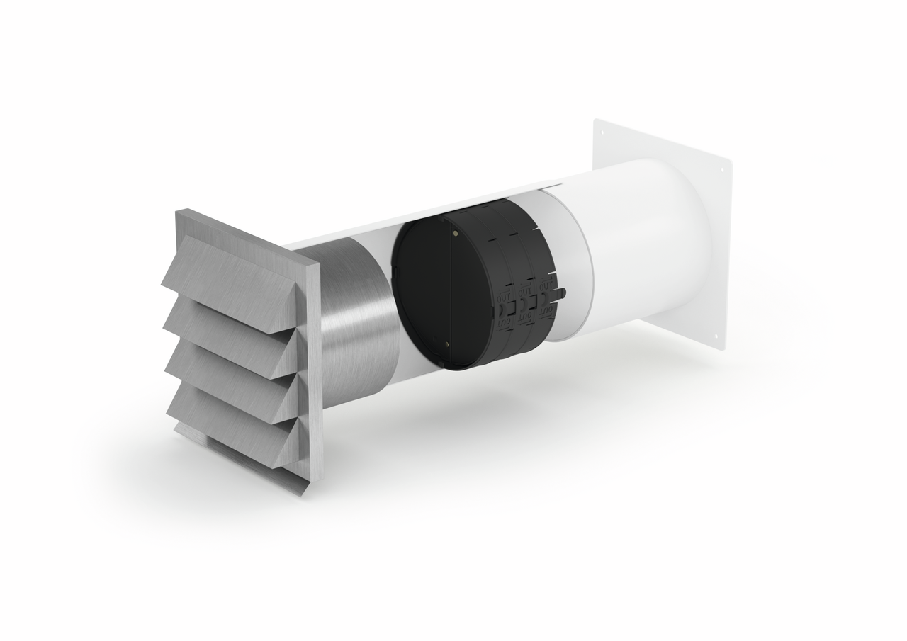  E-Jal 150 muurdoorvoerunit incl. THERMOBOX, wit, roestvrij staal