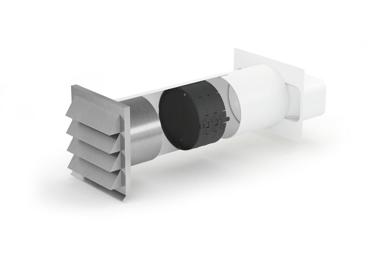  E-Jal flow 150 trav. murale, THERMOBOX comprise, blanc, acier inox