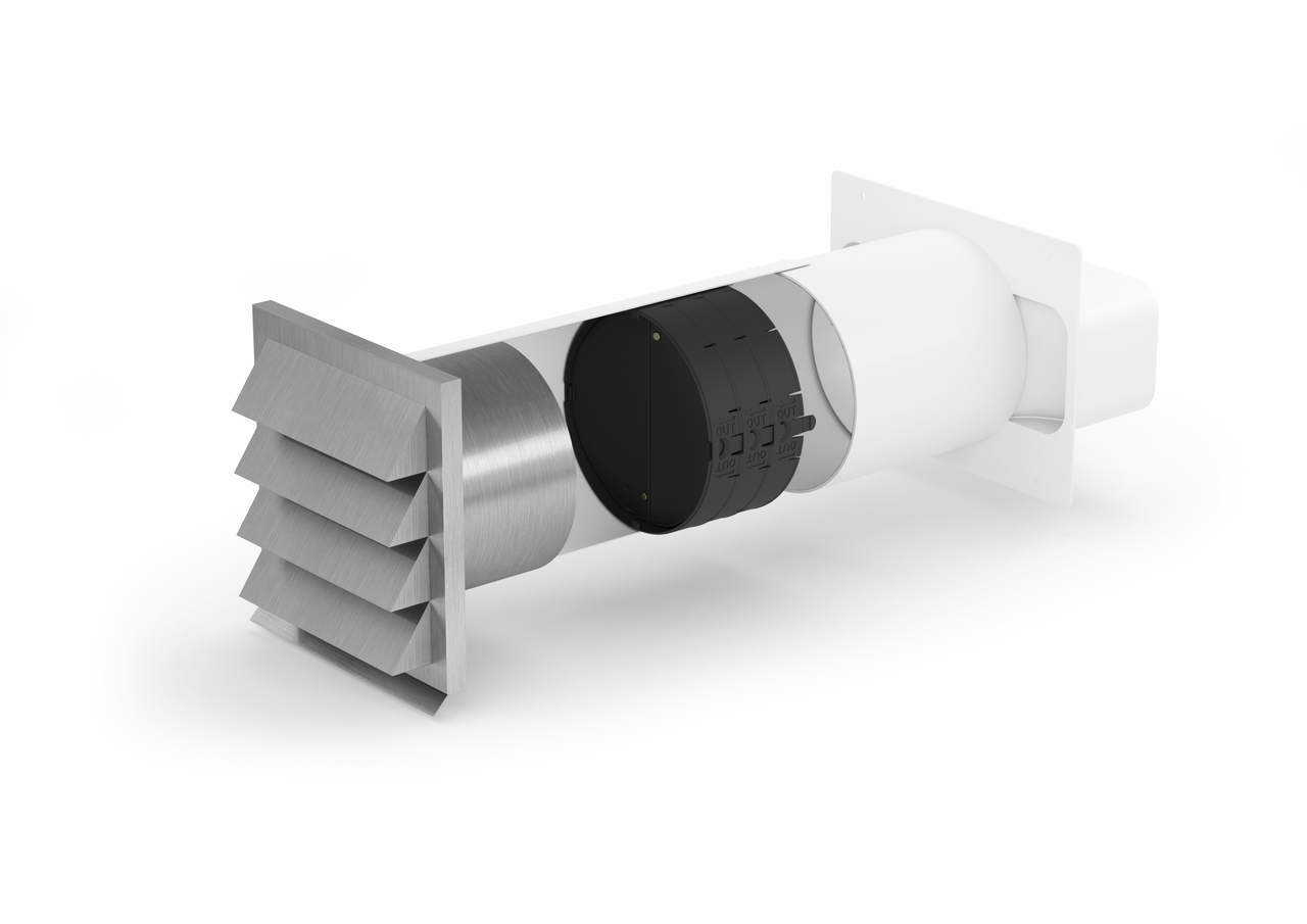 E-Jal flow 150 wall conduct incl. THERMOBOX, white, stainless steel  E-Jal flow 150 wall conduct incl. THERMOBOX, white, stainless steel