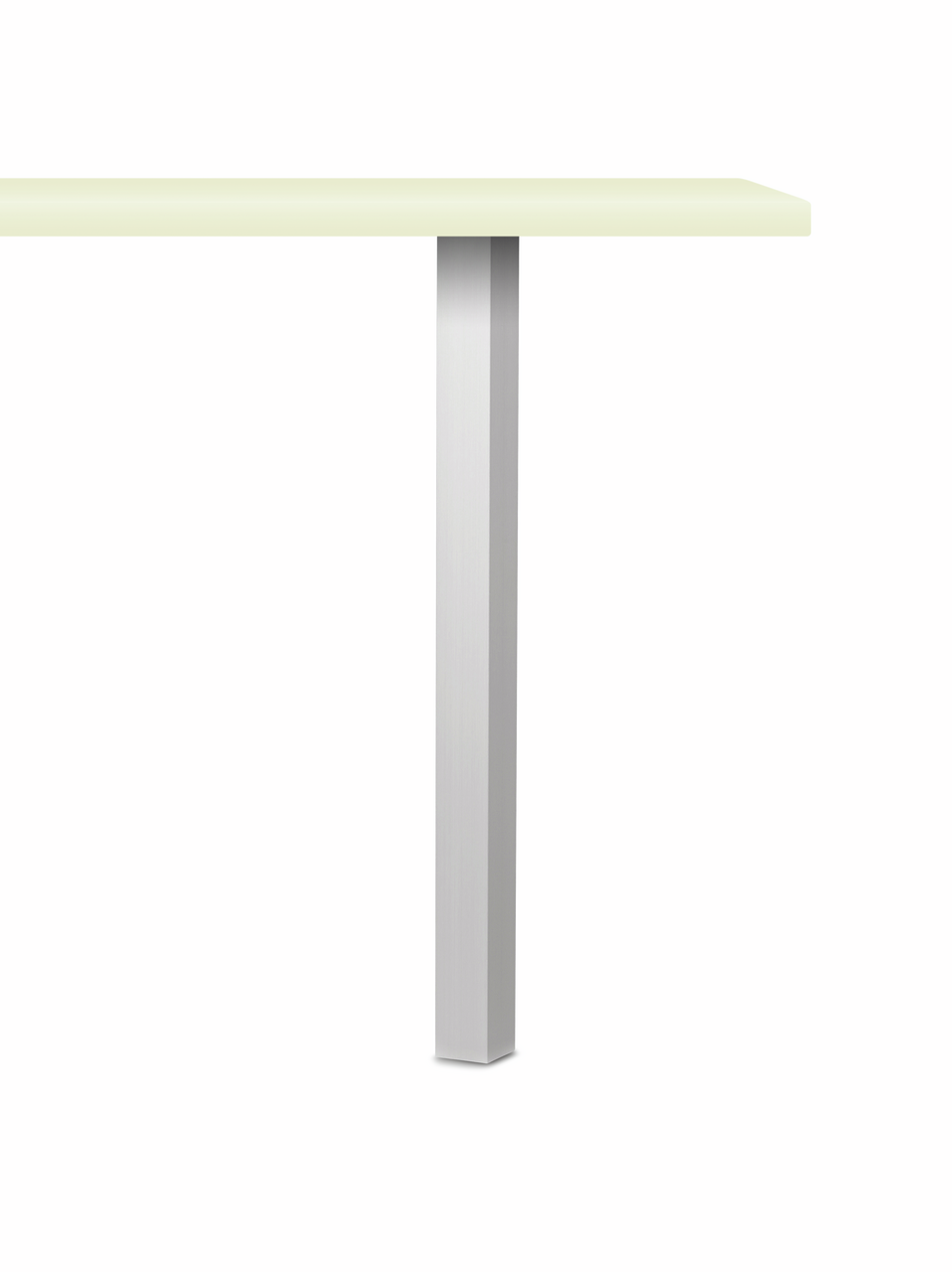 Kreta pied carré aluminium, couleur acier inox, H 1100 mm