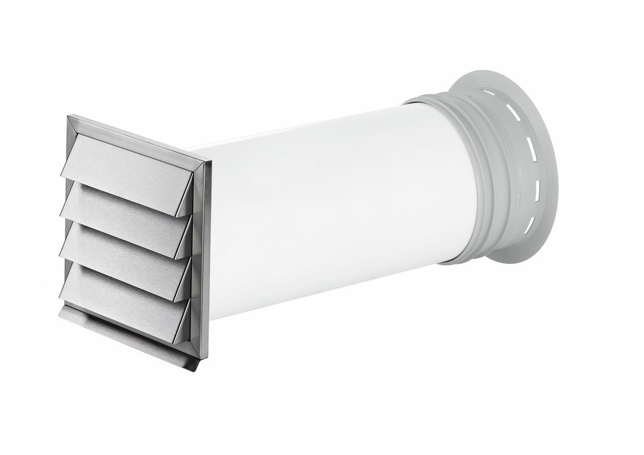 PRIME flow P-Klima-E 150 Mauerkasten, weiß, Edelstahl