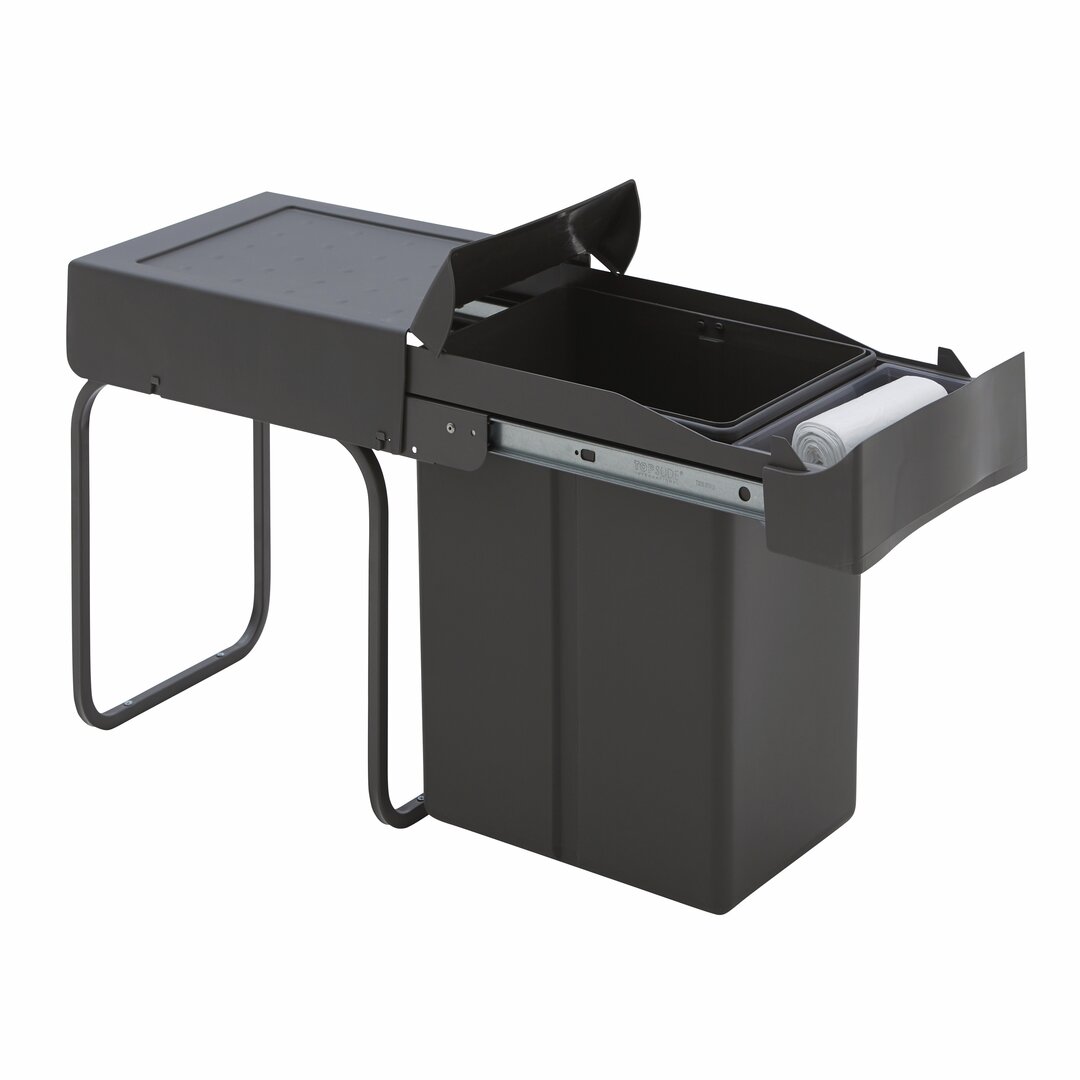 WESCO® Built-in waste bin 30DT with storage tray, anthracite