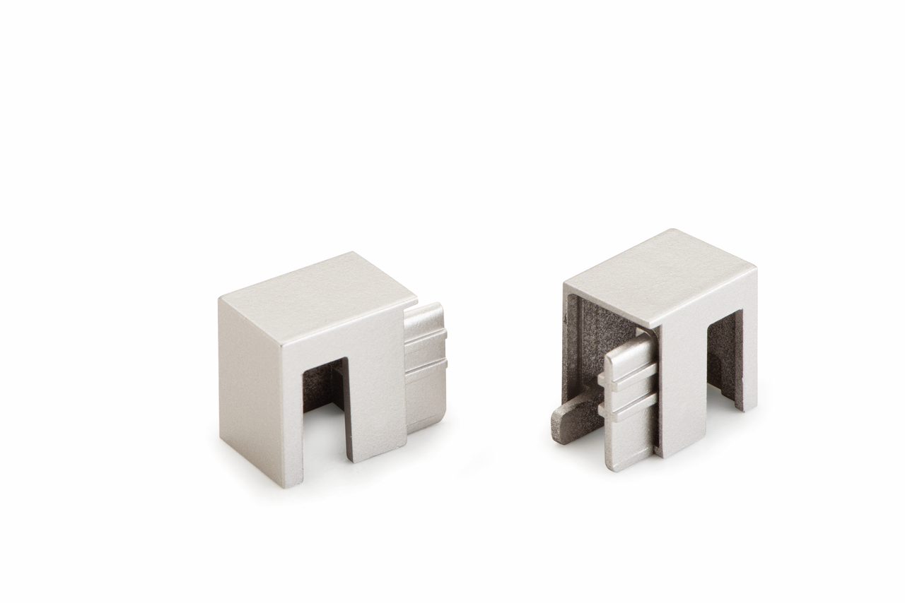 Andy set eindkappen, roestvrij staalkleurig