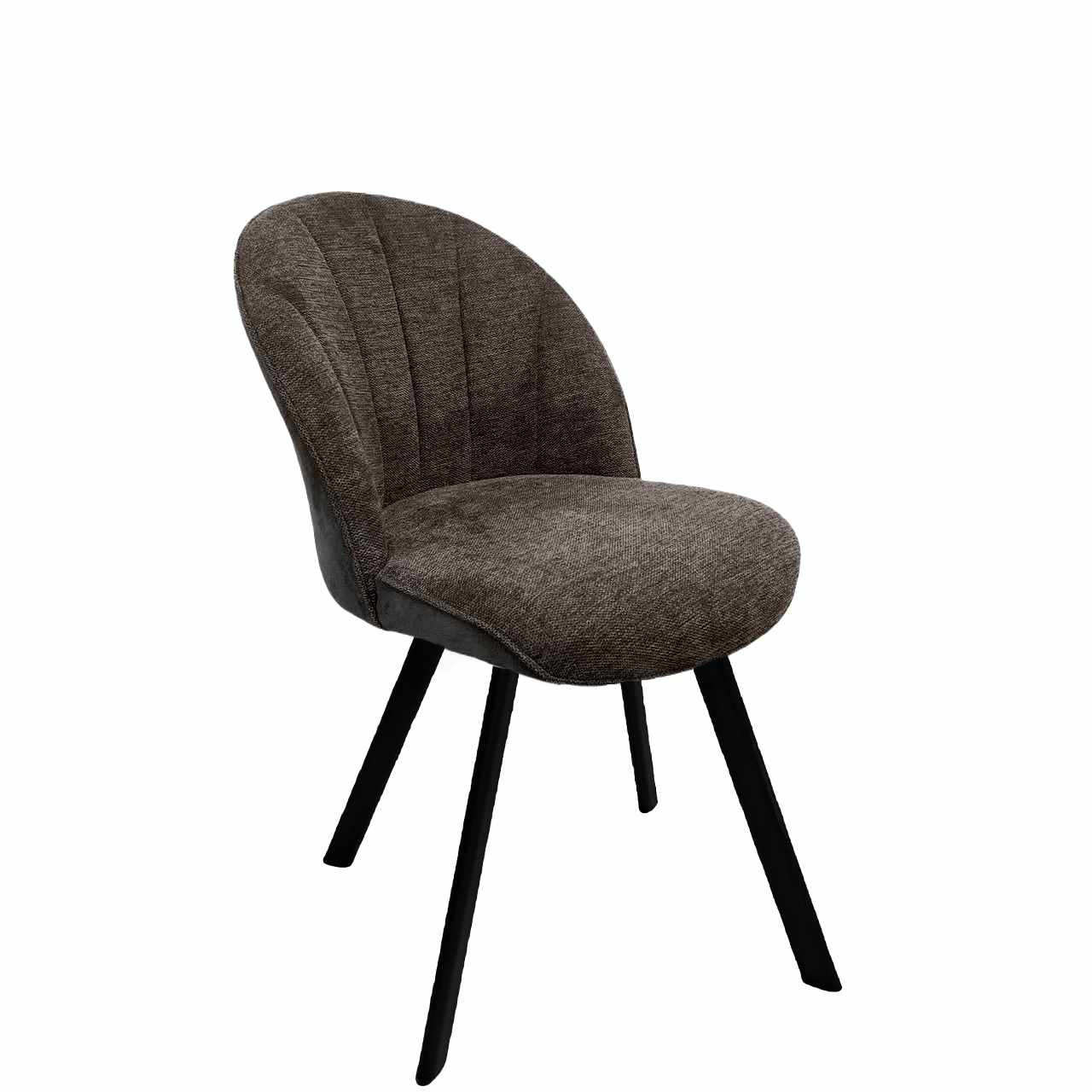 Brezo 1S, Gestell schwarz matt, starr, oval, Bezug braun
